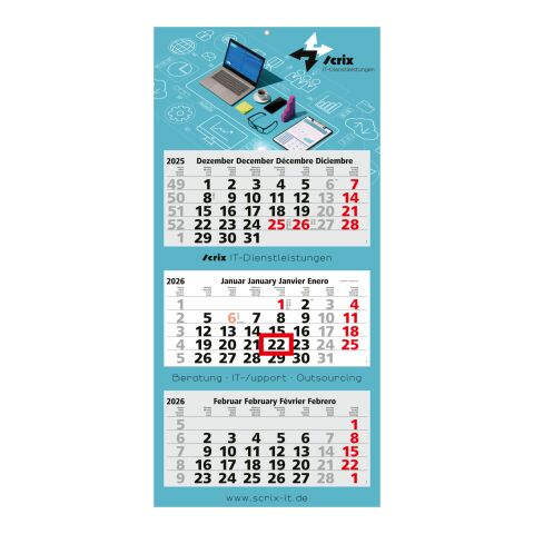 3-Monatskalender Maxi Light 3 Bestseller (Mehrblock) Hellgrau-rot | ohne Werbeanbringung | Nicht verfügbar | Nicht verfügbar | Nicht verfügbar | Deutsch
