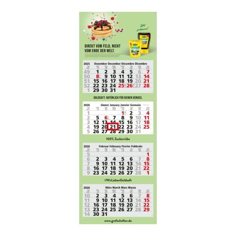 4-Monatskalender Quadro Light 4 Bestseller (Mehrblock) Hellgrau-rot | ohne Werbeanbringung | Nicht verfügbar | Nicht verfügbar | Nicht verfügbar | Österreich
