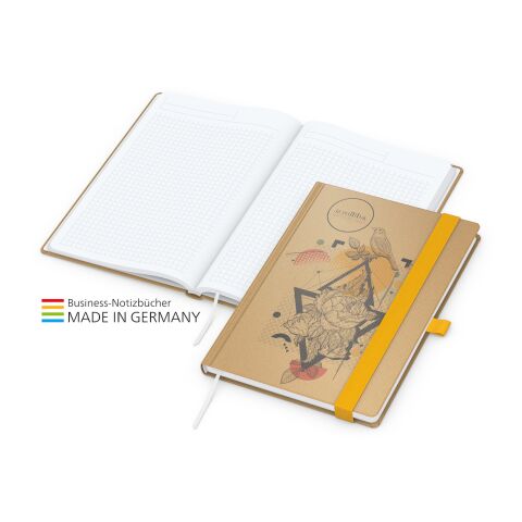 Notizbuch Match-Book White Natura bestseller gelb | A5 | ohne Werbeanbringung | Natura braun