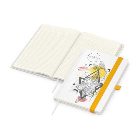 Notizbuch Match-Book Creme Bestseller Bunt-gelb | A5 | 4C-Quality Digital | Gelb | Natura Individuell