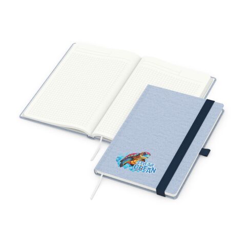 Notizbuch Ocean-Book Recycling Blau-marineblau | 2-farbiger Siebdruck-Digital