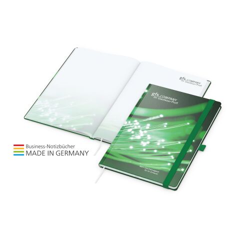 Business-Notizbuch In-Book Round A4 | 4C-Quality Digital | grün | matt-individuell