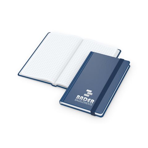 Notizbuch Easy-Book Comfort Bestseller inkl. Prägung Marineblau-silber | Pocket | ohne Werbeanbringung | Silber