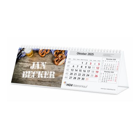 Bildkalender MagicPix Table Quer Bestseller (personalisiert) hellgrau-rot | ohne Werbeanbringung