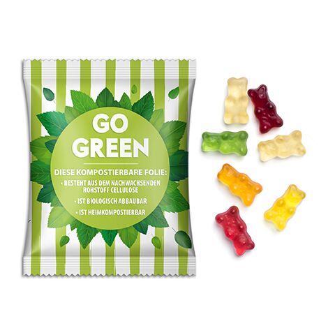 Gummibärchen im Werbetütchen transparent | 15 g | ohne Werbeanbringung | kompostierbare Folie