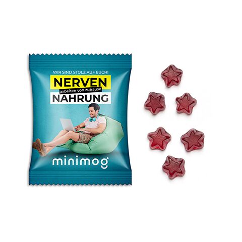 Fruchtgummi Standardformen weiß | 15 g | ohne Werbeanbringung | kompostierbare Folie | Stern