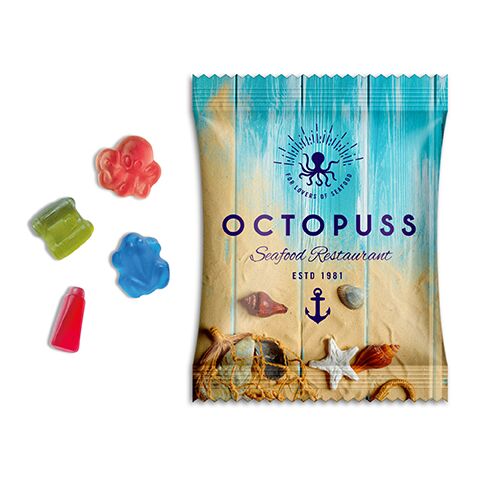 Fruchtgummi Sonderformen transparent | 10 g | 4C Digitaldruck | Standard-Folie