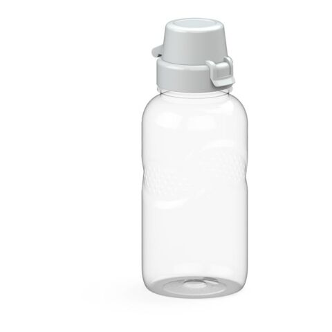 Werbeartikel Carve 500ml Trinkflasche Tritan™ mit Griffmulden bruchsicher Weithals-Öffnung & Kinderverschluss BPA-frei – weiß – mit Logo bedruckt
