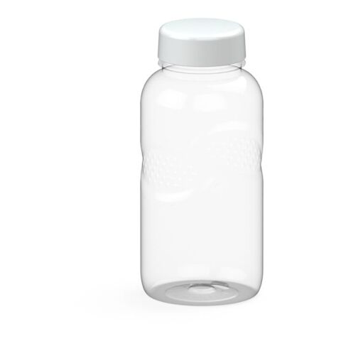 Werbeartikel Carve Refresh 500ml Trinkflasche Tritan™ kohlensäuregeeignet mit Griffmulden & Weithals-Öffnung auslaufsicher – weiß – mit Logo bedruckt