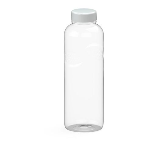 Werbeartikel Carve Refresh 1,0 L Trinkflasche Tritan™ kohlensäuregeeignet mit Griffmulden & großer Öffnung auslaufsicher – weiß – mit Logo bedruckt