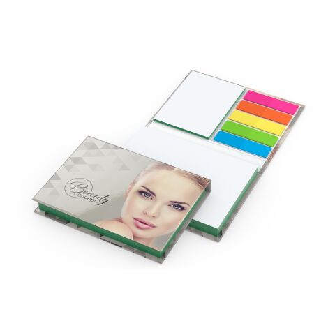 Haftnotiz-Set Prag Bookcover White Bestseller, 100/25 Blatt, Farbschnitt Bunt-grün | ohne Werbeanbringung | Grün | Matt
