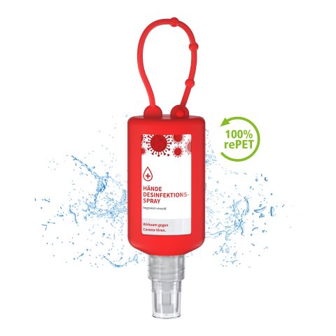 50 ml begrenzt viruzides Hände-Desinfektionsspray – Bumper Rot | Etikett &quot;Body Label&quot; glänzend