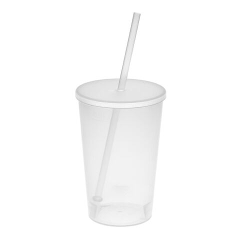 Trinkbecher "Vital", 500 ml mit Deckel und Strohhalm