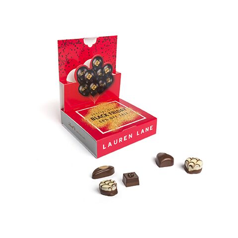 Lindt Mini Pralinés in Pop-Up Kartonage 4c Digitaldruck | Luftballoon
