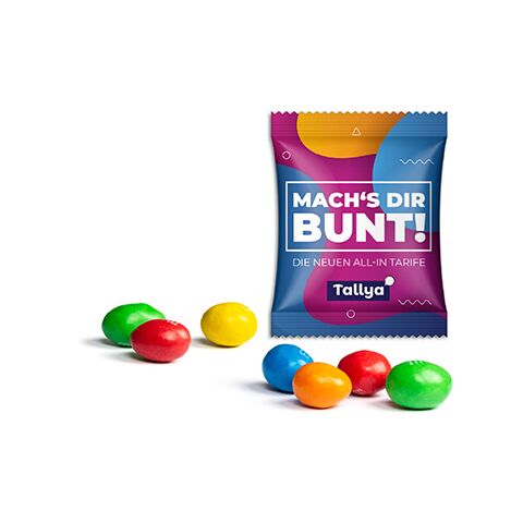 M&amp;M&#039;s Peanuts im Werbetütchen weiss | 1-farbiger Flexodruck | Standard-Folie