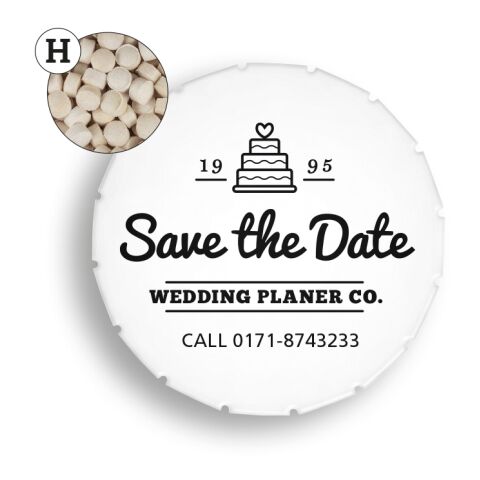 Super Mini Clic Clac Box weiß | ohne Werbeanbringung | Nicht verfügbar | Nicht verfügbar | Zimtpastillen