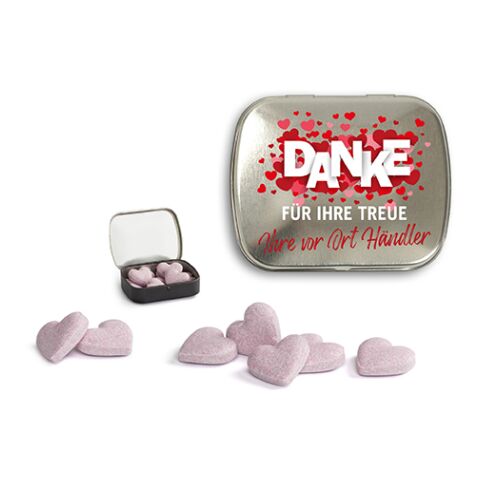 Brauseherzen in Mini Nostalgiedose