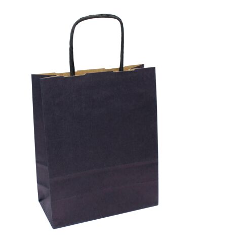 Krafttasche gerippt Color blau | 18 x 8 x 22,5 cm | 1-farbiger Siebdruck | ohne Werbeanbringung