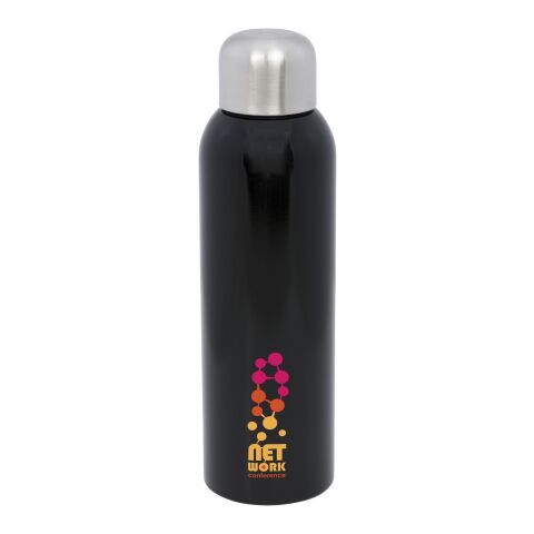 48h Express-Druck Werbeartikel Guzzle 820 ml XL-Sportflasche einwandig aus Edelstahl mit Schraubverschluss – schwarz – mit Logo bedruckt