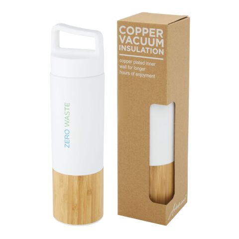 Torne Mit Kupfer vakuumisolierte 540 ml Edelstahlflasche mit Bambus Außenwand Standard | weiss | ohne Werbeanbringung | Nicht verfügbar | Nicht verfügbar
