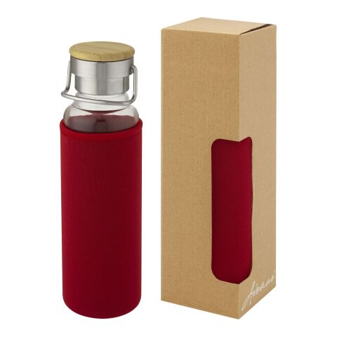 Thor 660 ml Glasflasche mit Neoprenhülle Standard | rot | ohne Werbeanbringung | Nicht verfügbar | Nicht verfügbar