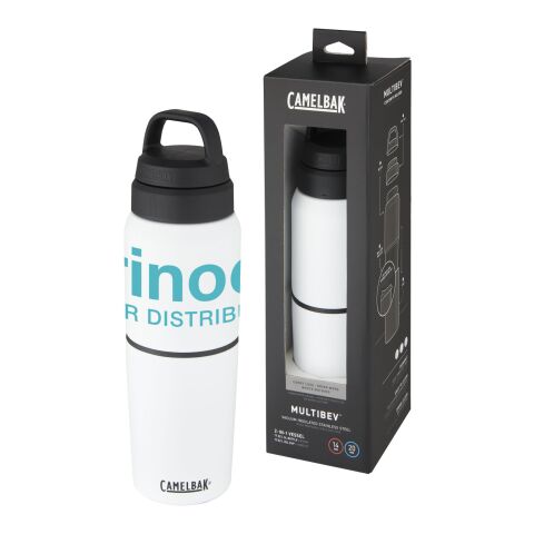 MultiBev 500 ml vakuumisolierte Edelstahlflasche und 350 ml Becher Standard | weiss | ohne Werbeanbringung | Nicht verfügbar | Nicht verfügbar