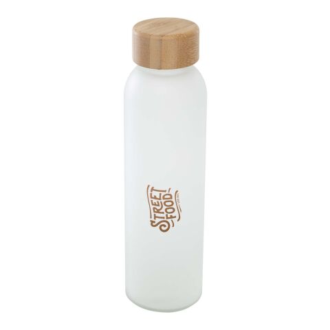 Lume 500 ml Flasche aus mattiertem Kalknatronglas mit Bambusdeckel Standard | weiss | ohne Werbeanbringung | Nicht verfügbar | Nicht verfügbar