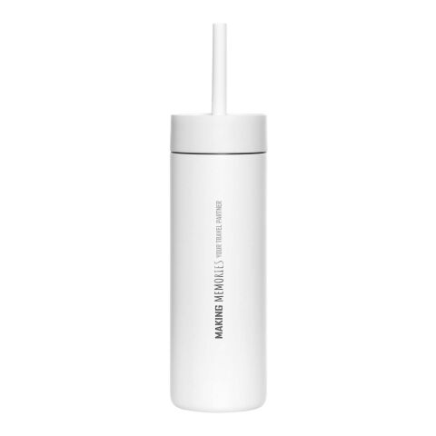 MiiR Sipper 473 ml Trinkflasche mit Trinkhalm weiß
