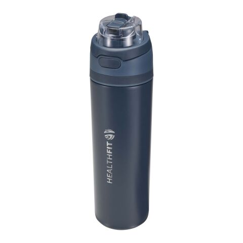 Theron 800 ml RCS Trinkflasche aus recyceltem, einwandigem Edelstahl mit Multifunktionsdeckel und Klappstrohhalm