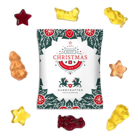 Fruchtgummi Vegan Weihnachtsedition weiß | ohne Werbeanbringung | Standard-Folie