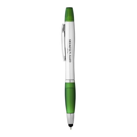 Nash Stylus Kugelschreiber und Marker silber mit farbigem Griff Standard | silber-grün | ohne Werbeanbringung | Nicht verfügbar | Nicht verfügbar