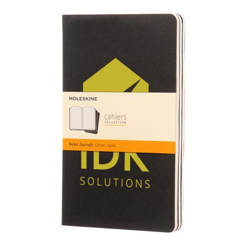 48h Express-Druck Werbeartikel Moleskine Cahier Journal L – liniert – schwarz – mit Logo bedruckt