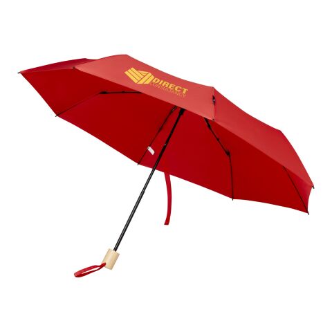 Birgit 21&#039;&#039; faltbarer winddichter Regenschirm aus recyceltem PET Standard | rot | ohne Werbeanbringung | Nicht verfügbar | Nicht verfügbar
