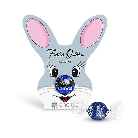 Lindt Lindor Kugel in Werbekartonage "Osterhase" Digitaldruck | Schokolade feinherb