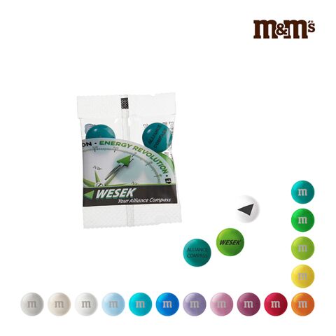 Personalisierte M&amp;M&#039;S® Mini Bag transparent | 4-farbiger Digital- oder Flexodruck | Blaugrüne Linsen
