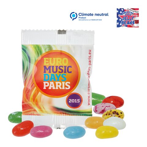 American Jelly Beans im 10 g Werbetütchen transparent | 3-farbiger Druck