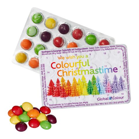 Kleinster (Advents-) Kalender der Welt mit SKITTLES® Original Fruity Candy 2-farbiger Digitaldruck