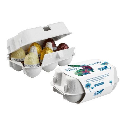 6er Ostereier-Karton mit Ferrero Rocher Eiern 1-farbiger Digitaldruck