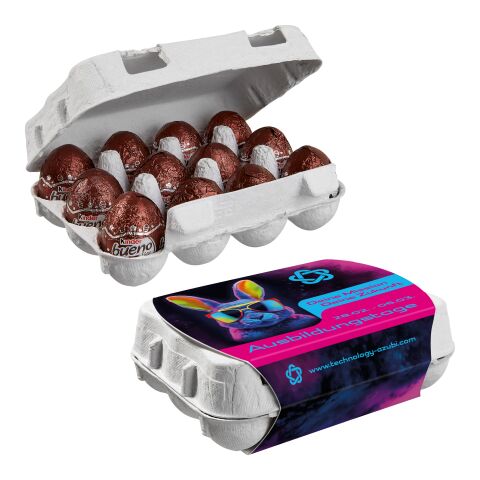 12er Ostereier-Karton mit Kinder Bueno Eiern 4-farbiger Digitaldruck