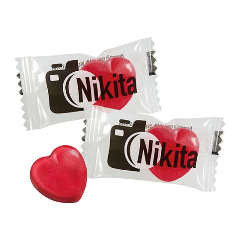 Herz-Bonbons im Flowpack ohne Werbeanbringung