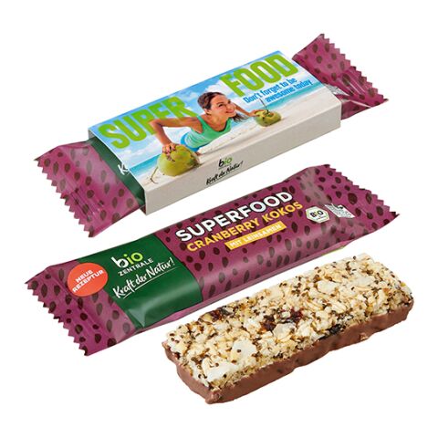 BIO Müsliriegel SUPERFOOD Cranberry + Kokos Digitaldruck