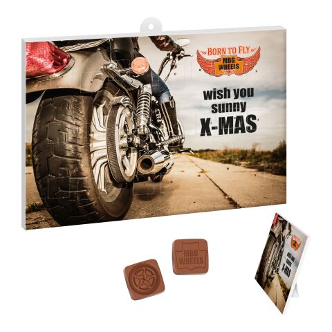 Adventskalender mit 1 – 24 personalisierten Schoko-Formen Offsetdruck