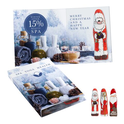 Süßes Briefchen mit Mini Schoki-Weihnachtsmännchen &quot;Standard&quot; ohne Werbeanbringung | Stab
