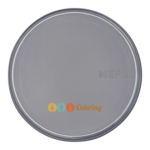 Werbeartikel Ellipse isolierter Lunchpot – silber – mit Logo bedruckt