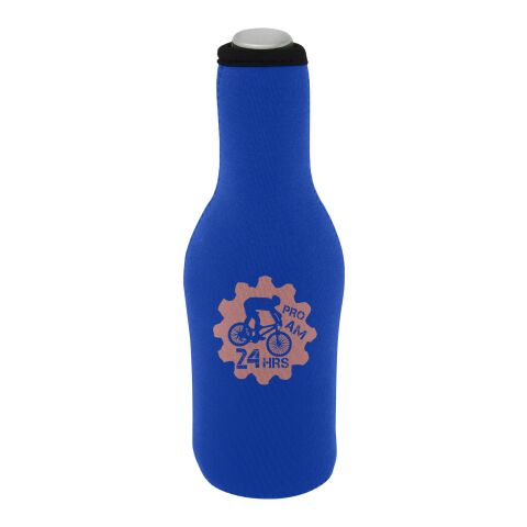 Werbeartikel Fris Flaschenmanschette aus recyceltem Neopren – royalblau – mit Logo bedruckt