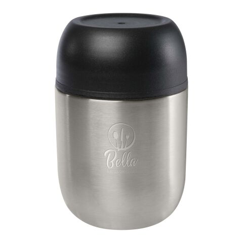 Werbeartikel Supo 480 ml doppelwandiger Lunchpot aus recyceltem Edelstahl – silber – mit Logo bedruckt