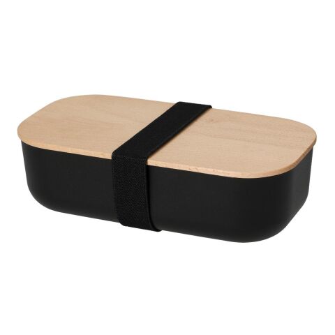 Nachhaltiger Werbeartikel Bio-Vorratsdose Beech – schwarz – mit Logo bedruckt