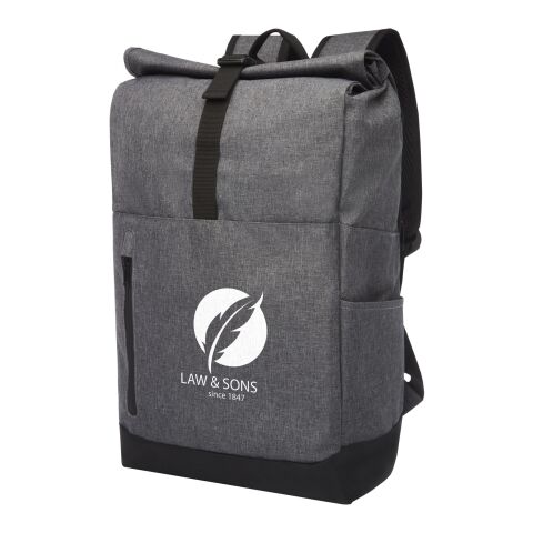 Hoss 15,6&quot; Rolltop Laptop-Rucksack Standard | heather grau-schwarz | ohne Werbeanbringung | Nicht verfügbar | Nicht verfügbar | Nicht verfügbar
