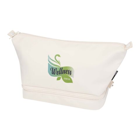 Werbeartikel Trip Aware™ Recycelter Reisekulturbeutel 6 L – offwhite – mit Logo bedruckt