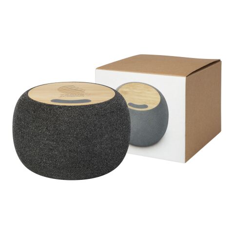 Ecofiber Bambus/RPET Bluetooth® Lautsprecher und kabelloses Ladepad Standard | beige-grau | ohne Werbeanbringung | Nicht verfügbar | Nicht verfügbar